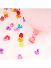 100 Stück bunte Plastik-Ballonclips - Schnelle Verschluss-Accessoires für Partydekorationen, Hochzeiten, Geburtstage und andere Anlässe - Mehrfarbig - Übersicht 3