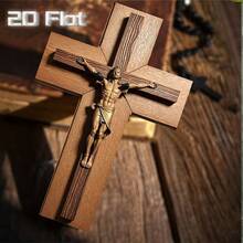 1 pièce Décoration murale de croix en bois de style église vintage, croix suspendue de 20 cm x 30 cm, décoration religieuse pour les fêtes, cadeau idéal pour le clergé - 30 cm x 20 cm / 12 po x 8 po - Voir 8