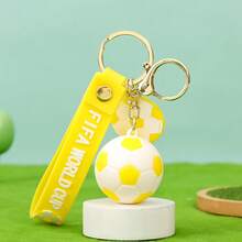 1pc Cartoon Football Keychain Small Pendant World Cup Souvenir Keychain Football Backpack Pendant Small Gift ,New Year's Gift, Valentine's Day Gift, Easter Gift,Stochastic Style(Stochastic Style) - Multicolor - View 10
