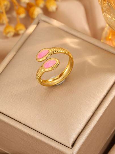 Camhanno 1 pieza Anillo de acero inoxidable único y de moda, adecuado para el uso diario de las mujeres