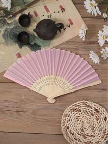 Personalized Engraved White Folding Fan, Custom Lettering Fan, Personalized Wedding Fan,1 Folding Fan + 1 Mesh Bag + 1 Greeting Card. Beautiful Pink Fabric Fans In Romantic Girly Pink, Customizable With Exclusive Logo. Includes Fans, Mesh Bags, And Greeting Cards. The Perfect Gift Choice. Ladies' Handheld Folding Fans - Multicolor - View 8