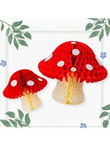 1pc Mushroom Honeycomb Ball Hanging Decor - Cute 3D Decoration Suitable For Indoor/Outdoor Easter Celebration, Great For Birthday, Wedding Venue Decor, New Year Party Accents And Romantic Holiday Decoration - 查看 6
