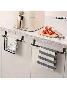 1个不锈钢毛巾架，免钻孔壁挂式毛巾架，带挂钩，节省空间，适用于浴室和厨房 - 查看 9