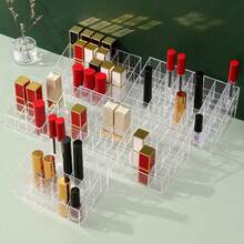 24 Lipstick Makeup Organizer Storage Display Cosmetic Stand Holder Rack Clear Lipstick Storage Box - Multicolor - View 3