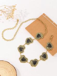 Women's Waist Chain, Retro Bohemian Alloy Heart Waist Chain, Zinc Alloy Metal Waist Belt, Suitable For Spring, Summer, Autumn And Winter - Gold - View 4