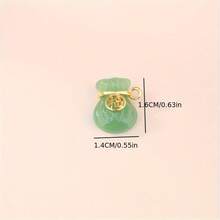 5/10个手工绿色葫芦吊坠 - 传统金色吊坠，适合DIY珠宝制作 - 彩色 - 查看 3