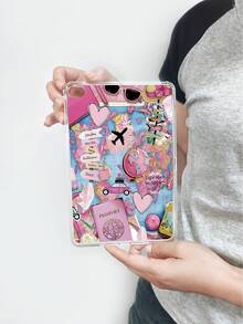 Cute Pink Travel Elements Shockproof Basic Pad Case 1pc Pink Travel Collage City Landmark Passport & Airplane Print Transparent Protective Case Integrating Passport & Globe City Landmark Travel Aesthetic Design Suitable For 10th Gen Suitable For Travelers Cute Style Lovers Birthday Anniversary Spring Gift - Clear - View 48