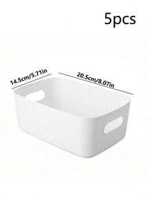 10pcs/5pcs White Storage Boxes, Desktop Storage Boxes, Household Cosmetic Storage Boxes, Bathroom Kitchen Dorm Sundries Snack Storage Boxes, Kitchen Refrigerator Food Storage Boxes, Classroom Pen Storage Boxes, Christmas Gift - White - View 15