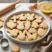 Easter Cookie Cutter Set, 12 Pieces Easter Bunny Cookie Cutter Set For Baking - Carrot, Bunny Face, Leaf, Egg, Flower, Butterfly Shapes Holiday Themed Party Supplies - 預設 - 查看 4