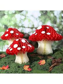 1pc Mushroom Honeycomb Ball Hanging Decor - Cute 3D Decoration Suitable For Indoor/Outdoor Easter Celebration, Great For Birthday, Wedding Venue Decor, New Year Party Accents And Romantic Holiday Decoration - 查看 7