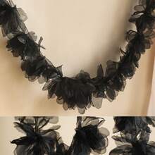 1pc Black Floral Hanging Wreath, Gothic Romantic Wreath Decor, Dark Aesthetic Party Backdrop Wall Ceiling Curtain Arch Staircase Handrail Decor For Halloween Wedding Anniversary Photography Studio Home Living Room Bedroom Dining Room Fireplace Window Porch Garden Event Engagement Rustic Vintage Indoor Outdoor Decoration - Multicolor - View 10