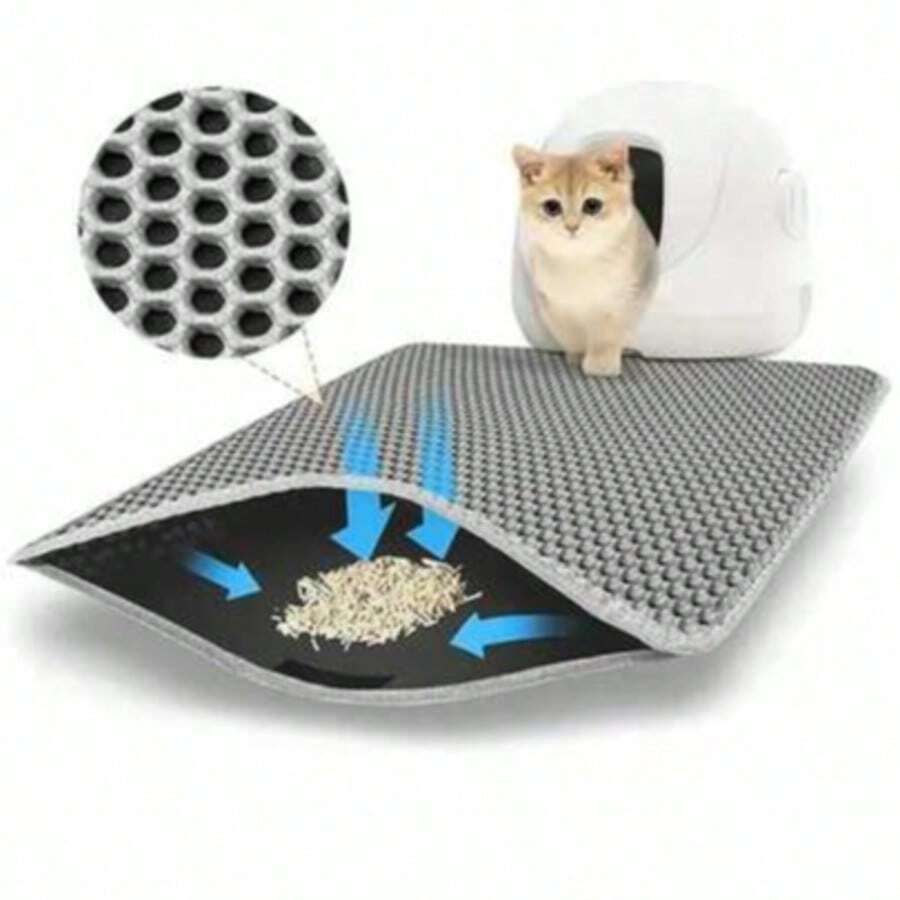 1pc Double-Layer Anti-Slip Pet Pad, Waterproof Anti-Leakage Mat - Grey - View 1