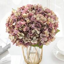 Retro Single Plastic Artificial Hydrangea Vase Arrangement Photography Props Artificial Silk Flower Fake Flower - Multicolor - View 7