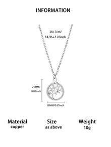 18K Gold Plated Anti-Rust Tree Of Life Cubic Zirconia Necklace, Suitable For Beach, Wedding, Vacation, 2026 New Arrival, Great Gift For Mom And Friends - Multicolor - View 12