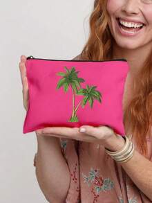 Tas Kosmetik Reusable Motif Pohon Kelapa, Kantong Penyimpanan Kosmetik dan Perlengkapan Mandi Ringan dengan Resleting, Dompet Koin Praktis, Tas Perlengkapan Mandi Motif Mulberry, Aksesori Perjalanan, Cocok untuk Berbelanja, Hadiah Ideal untuk Paskah, Hari Ibu, Hari Kemerdekaan, Pernikahan, Wisuda - MultiWarna - View 11
