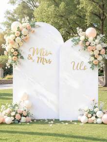 1件套米白色拱形罩布，弹力婚礼拱形背景罩，适用于拱形支架——非常适合婚礼仪式、新娘送礼会、婚宴、生日庆典、宴会和摄影背景。 - 多色 - 查看 5