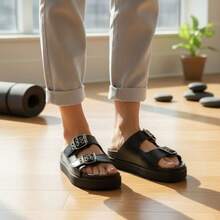 Casual    SANDALIA  PAPETE  ANATÔMICA  CONFORTÁVEL  BIRKEN  FIVELAS AJUSTAVEIS - Preto - Visão 5