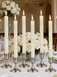 2/4/6/12 piezas Portavelas de cono, Dorado/Plateado, Adecuado para decoración de mesa, recepción de bodas, Navidad chimenea o decoración del hogar - Multicolor - Ver 6