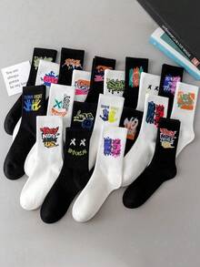 10 Pairs Kids Colorful Mid-Calf Socks, Moisture-Wicking Breathable, Versatile Long Socks - Multicolor - View 7