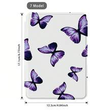 适用于 7/6.8/6 英寸 Kindle Paperwhite（第 12/11/10/7/6/5 代 - 2024 年款）的紫色蝴蝶图案保护套，Kindle 电子阅读器 Colorsoft Signature Edition 配件，优雅简约的保护套，轻薄便携，适合作为礼物赠送给同事和朋友。 - 彩色 - 查看 4