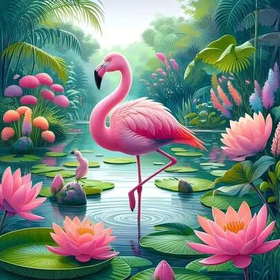 1pc [30*30cm/11.8*11.8in][40*40cm/15.7*15.7in]5D Acrylic Diamond Painting Kit, Flamingo Pattern, Suitable For Adult Beginners DIY Mosaic Diamond Art, Full Drill Handmade DIY Diamond Painting, Applicable For Living Room, Bedroom, Office Wall Decor Painting, Surprise Art Home Decor Gift For Family And Friends