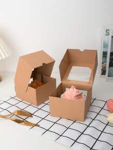 5pcs/10pcs 6*6*5in Wave Window Macaron Packaging Boxes, Large White Cardboard New Gift Boxes With Window And Wave Edge For Pastries, Chocolates, Cookies, Desserts, Suitable For Birthday, Party, Wedding - View 10
