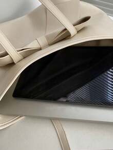 Mẫu mới năm 2026: Túi xách cỡ lớn trang trí nơ, túi đeo vai cao cấp bằng da mềm, túi công sở, túi đa năng cỡ lớn dành cho nữ. - Nhiều màu - Xem 5