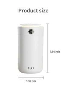 GS45加湿器，新款大容量纳米双雾加湿器，静音家用加湿器，带暖光夜灯，高雾量输出，不沾湿表面，3档雾量可调，数字显示，加水方便，适用于客厅、卧室和书桌，容量850毫升，1200毫安时电池 - Mist - 查看 9