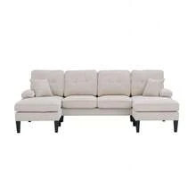 Sofas & Couches - Beige + Linen + 4 Seat + Foam - View 11