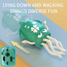 1PC Wind-Up Cute Squid Bath Toy, Interactive Swiming Crawling Water Toy For Toddlers 3+,Sensory Bath Toy For Kids Bath Time Fun,Interactive Dancing Squid For Kids Early Education - Multicolor - View 8