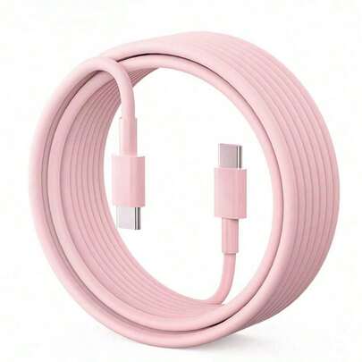 Roze vloeibare siliconen USB-C naar USB-C oplaadkabel, 1 meter/2 meter/3 meter, compatibel met iPhone 17/16, snellaadkabel, synchroon opladen en gegevensoverdracht, USB-C naar USB-C voedingskabel compatibel met iPhone 17/16/15 Pro Plus Pro Max, compatibel met Samsung Galaxy S-serie, roze verjaardagscadeau voor haar, Internationale Vrouwendag