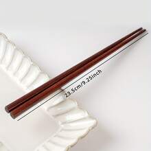 100 piezas de palillos reutilizables, de 9.5 pulgadas de estilo asiático de madera natural sin recubrimiento antideslizante, palillos a granel ligeros adecuados para el hogar, restaurante, fiesta, sushi, fideos - Ver 6