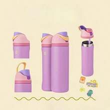 24/Oz/32 Oz Water Bottle Cup Vacuum Water Bottle Drinkware Tumbler Stainless Steel Thermal Mug Original Cold Hot Cup Owal'o - D-紫色 - 查看 1