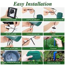 Solar Powered Drip Irrigation System Kit By AnseTo, Split Design, Auto Timer, 12 Modes, Water Saving, Intelligent Alarm, Complete Set For Garden Potted Plants Lawn Greenhouse,Garden Stuff,Gardening Supplies - A - View 9