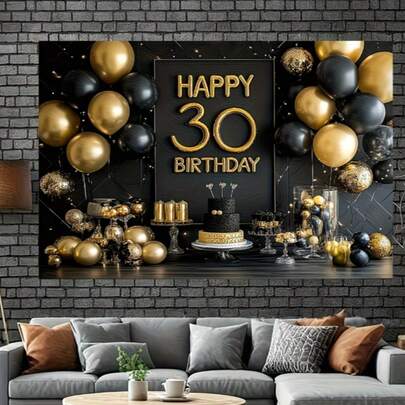 The Background Of The Banner Photo Booth For 30th Birthday Party Is Suitable For All Seasons, Which Is Very Suitable For Room Decoration.