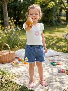 Young Girls Tank Top Co-Ords - 白色 - 查看 4