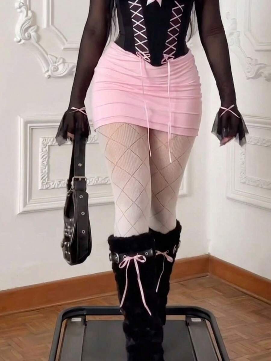 1pc Women's Criss-Cross Argyle Sheer Pantyhose, Greyish Tone, Leg Slimming, Suitable For 40kg-60kg - milky white - View 1