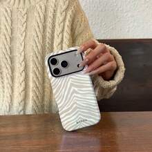 Funda de teléfono casual de moda con estampado de cebra en beige - Multicolor 1 - Ver 7