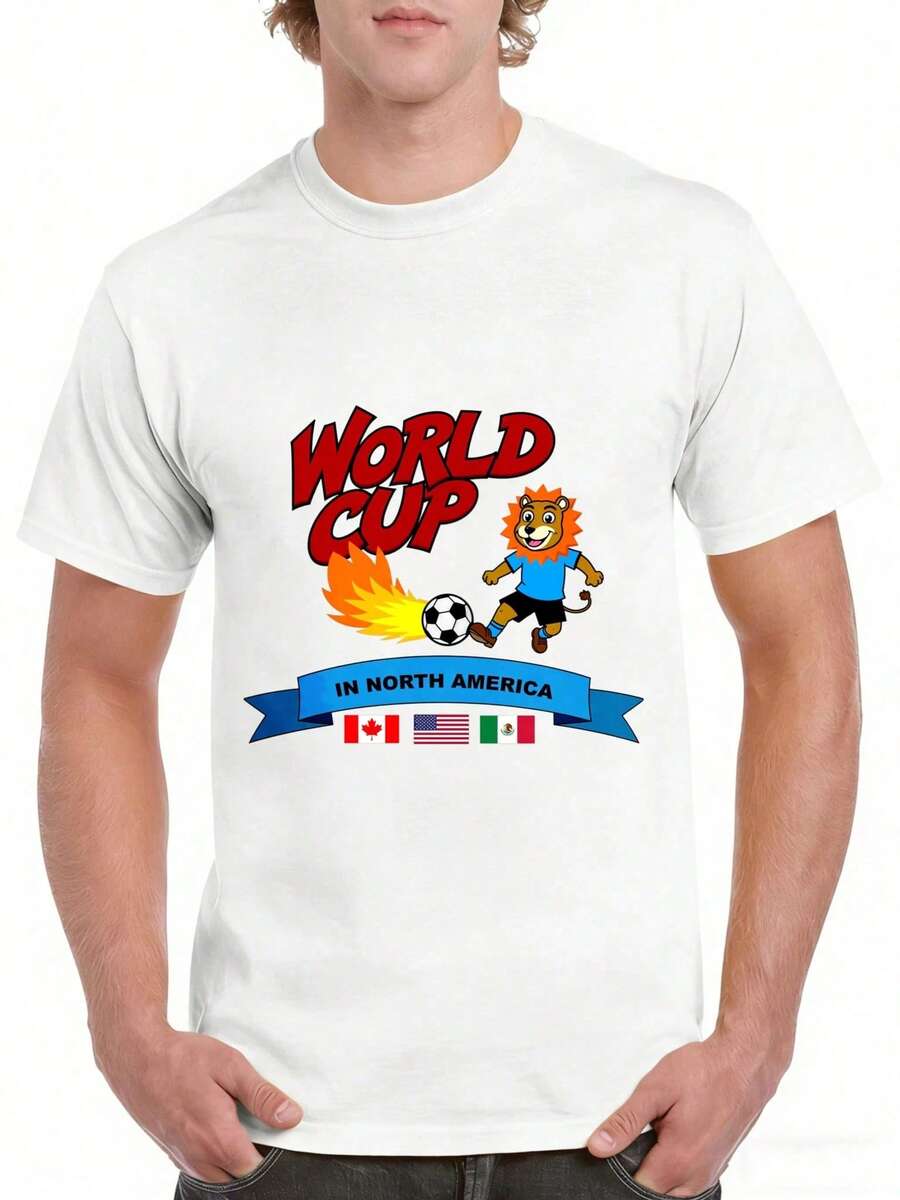 United World Cup Football T-Shirt White World Cup Trophy And Stars Graphic Print For Sports Fans And Events - 白色9 - 查看 1
