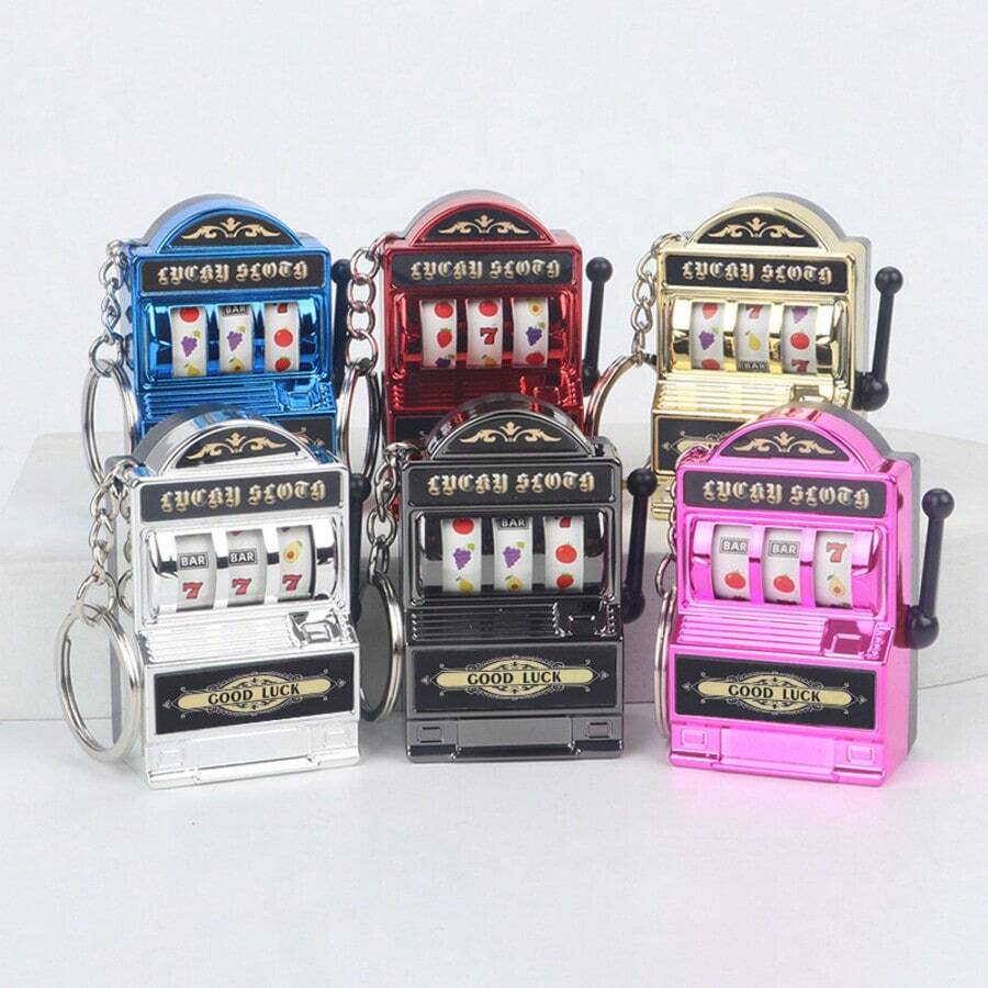 20pcs Slot Machine Keychain, Fun Stress Relief Lucky Charm, Toys For Men & Women