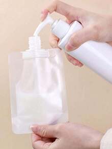 10个便携式可重复灌装液体化妆品包装袋，化妆品洗发水挤压袋，可重复使用，竖式吸嘴袋，空袋，旅行装，旅行必备，旅行收纳袋，海滩，暑假，返校，学习用品，假日露营，假日必备，女士迷你香水，男士古龙水，旅行配件，旅行必需品，学习用品，返校用品 - 無色 - 查看 5