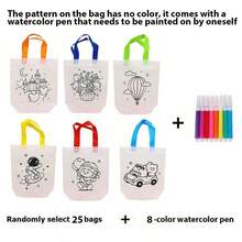 10/15/20/25个装随机涂鸦礼品袋，DIY绘画工艺品，生日派对礼物，艺术派对礼物，课堂礼物，DIY绘画艺术工艺品礼品袋 - 彩色 - 查看 17