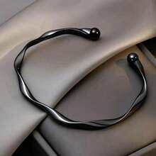 1pc Minimalist Chic Textured Gold Color Bracelet, Fashion Elegant Fresh And Simple Design For Women - 彩色 - 查看 4