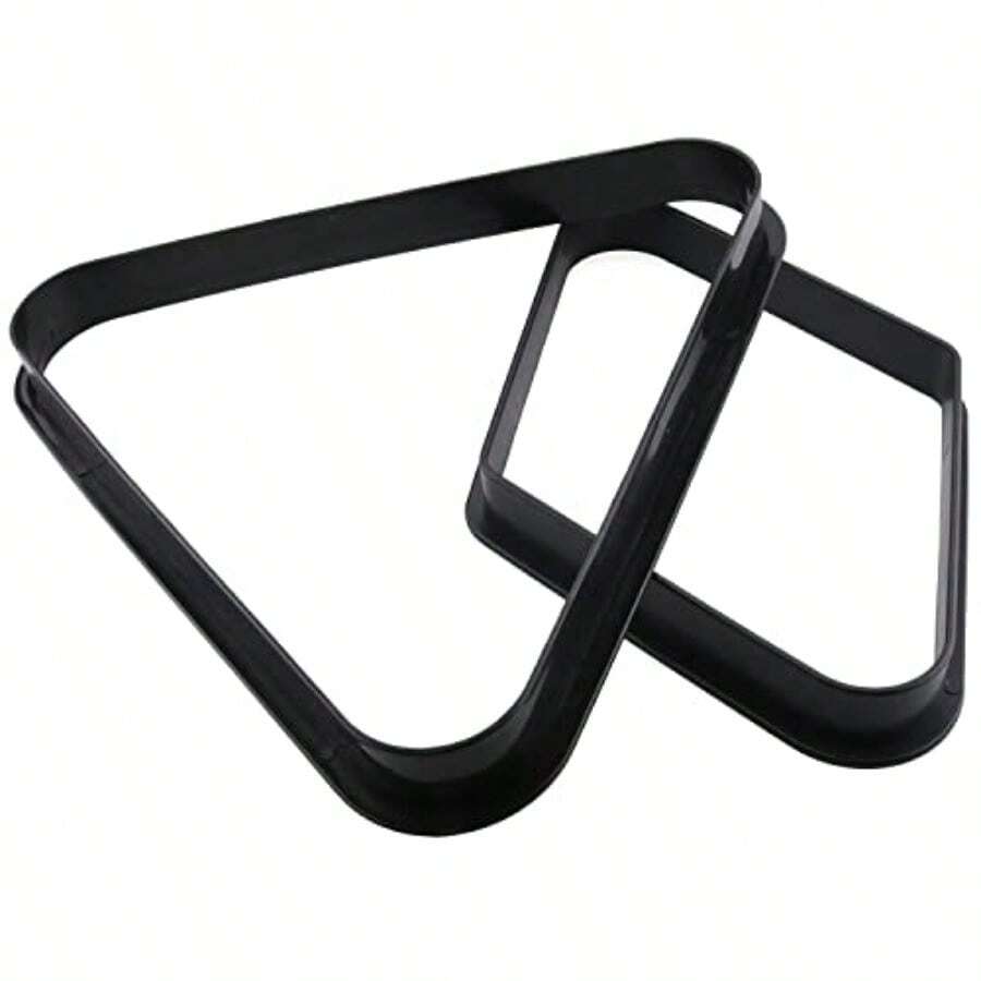 2pcs Black Plastic Billiard Ball Rack 2-1/4 Inches Billiard Triangle Rack And 9-Ball Diamond Billiard Rack Pool Billiard Balls Accessories 1 X Triangle + 1 X Diamondgift - as pic - View 1