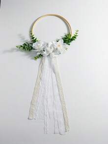 1件/2件裝高級優雅花環，適合婚禮新娘、伴娘手持絲綢花環，新娘手持人造玫瑰花束，西式戶外婚禮伴娘手持人造花環，婚禮人造花環，戶外婚禮手持花環，攝影道具，新娘配件 - 彩色 - 查看 7