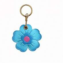 Leather Keychain Holder Case Compatible With AirTag,Flower Cute Air Tag Cover With Keychain Ring,GPS Tracker Case For Keys - Multicolor - View 14