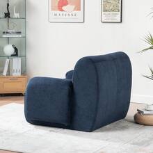 42" Wide Oversized Chenille Decorative Chair(1PC),Minimalist And Practical Deep Seat Single Sofa With Ergonomic Support – No Assembly Required Plush Reading Chair For Living Room, Bedroom & Dorm (Cloud-Like Cushion, Breathable Fabric, 350lbs Capacity) - 42吋-藏青色-雪尼爾裝飾椅子 - 查看 8