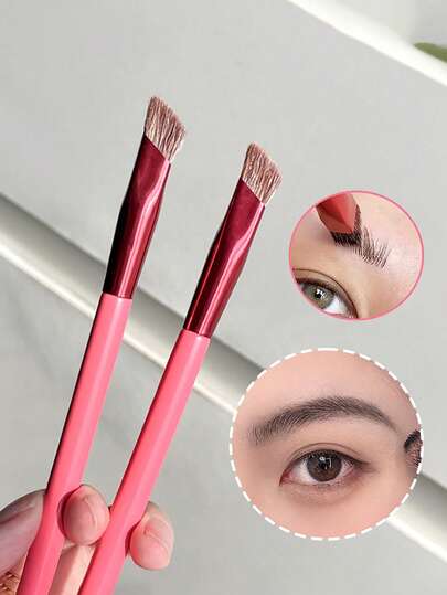 1pc Multifunctional Eyebrow Brush, Angled Contour Concealer Makeup Brush, Synthetic Bristle Eyebrow Brush For Beginners, Makeup Tool For Eyebrow Pencil, Concealer, Crossborder