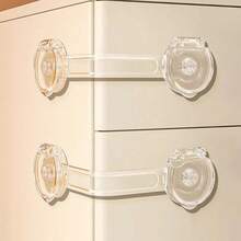 2/4/6/8/10/12pcs Transparent Child Safety Locks - Adjustable Drawer Cabinet Door Fridge Locks, No Drilling Required, Anti-Theft Design, Multi-Angle Flexible, 145mm Length, Plastic Material, Non-Destructive Installation, Furniture Protection, Modern Safety Locks - Clear - View 14