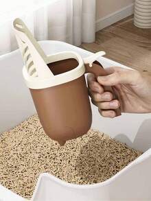 New Large Capacity 2-In-1 Cat Litter Scoop And Trash Can, All-In-One Cat Cleaning Tool, Litter Scooper With Garbage Bin, High Capacity Design, 2-In-1 Function, Hands-Free Litter Cleaning - Multicolor - View 2